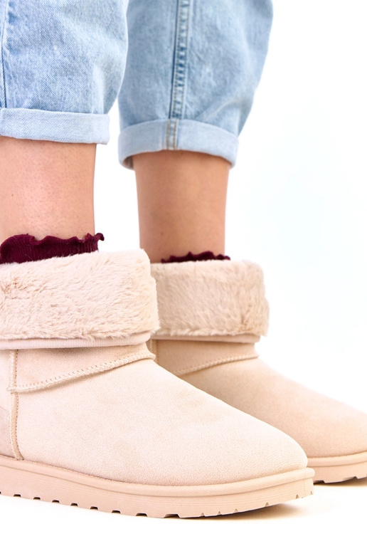 Bottes de neige beiges avec fourrure...