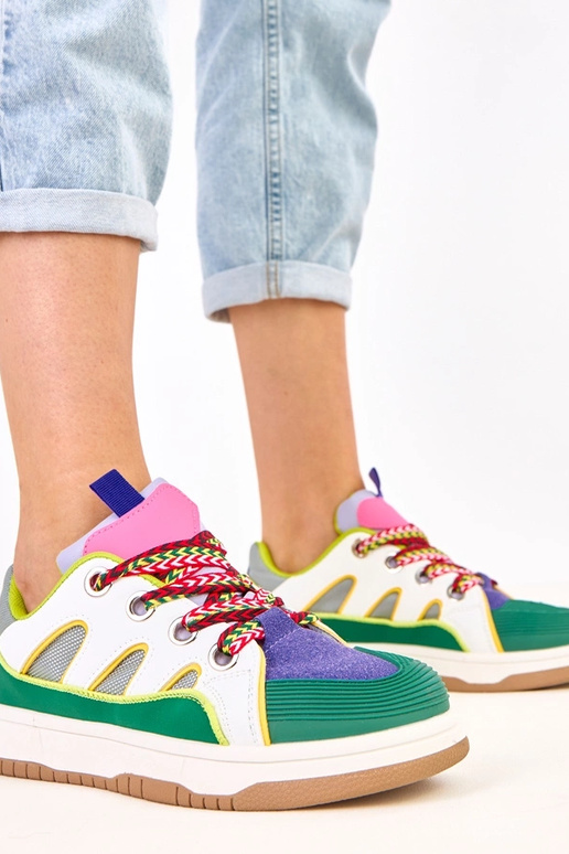 Baskets vertes avec lacets épais Neolis