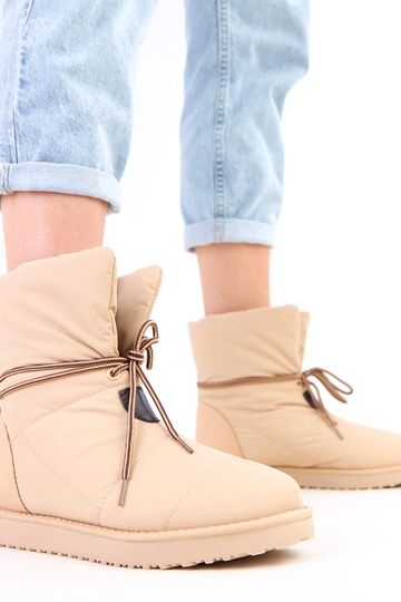 Bottes de neige pour femmes couleur sable avec lacet décoratif "Temira"