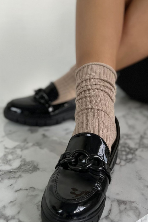 Chaussettes Féminin Pas de pression DANS Prążek z Lurexem beige Chaussettes Féminin Pas de pression DANS Prążek z Lurexem beige