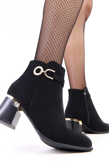 Bottines noires élégantes avec ornements en simili cuir mat Kaletto 2
