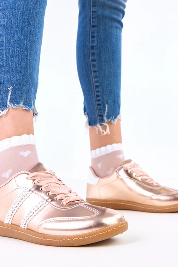 Baskets champagne pour femmes avec lacets satinés Madres