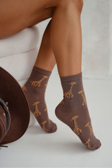 Chaussettes Féminin DANS Żyrafy marron