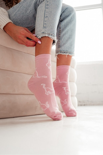 Chaussettes Féminin BaÀełniane Kontury Kota couleur rose