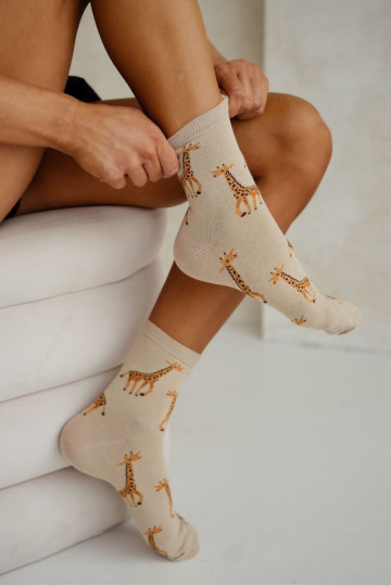 Chaussettes Féminin DANS Żyrafy beige