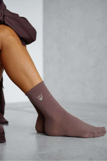 Chaussettes pour femmes Ourson couleur brune
