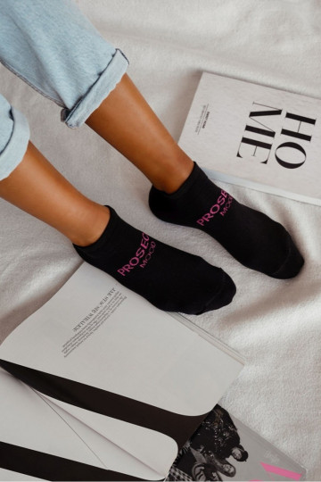 Chaussettes basses noires pour femmes « PROSECCO HUMEUR »