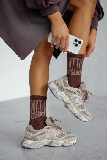 Chaussettes couleur chocolat pour femmes « CIAO BELLA »