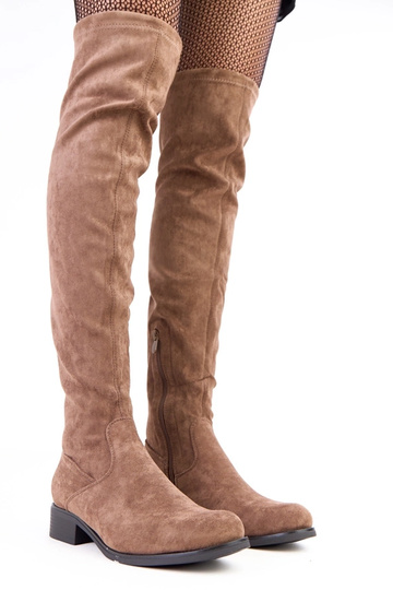 Bottes longues sable à semelle plate « Heloren » 2
