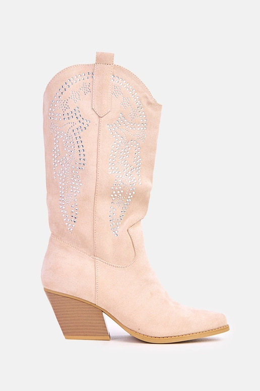 Bottines en toile beige avec talon...