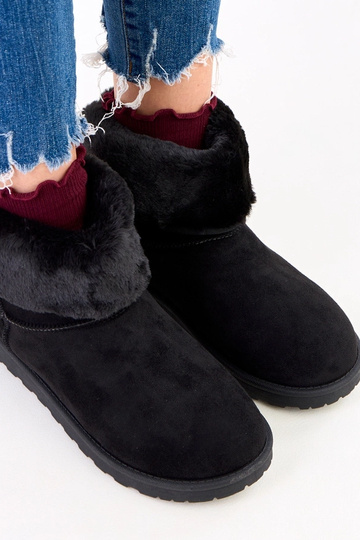 Bottes de neige noires avec fourrure sur plateforme Meggi