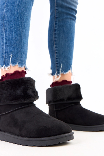 Bottes de neige noires avec fourrure sur plateforme Meggi 2