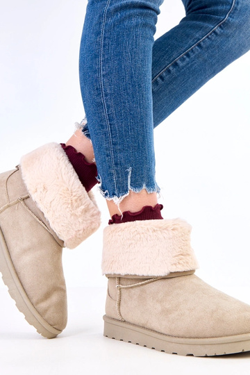 Bottes de neige vertes avec fourrure sur plateforme Meggi