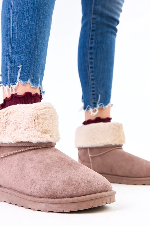 Bottes de neige marron avec fourrure...