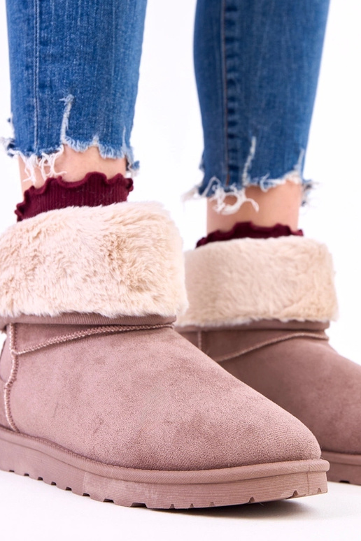 Bottes de neige marron avec fourrure...