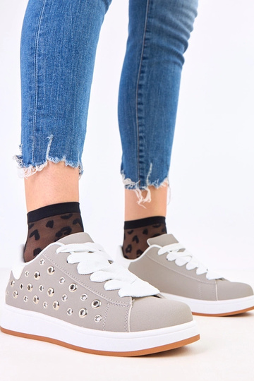 Baskets grises sur plateforme avec clous Adelis