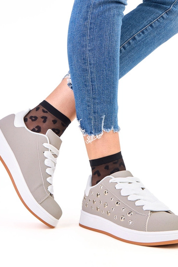 Baskets grises sur plateforme avec clous Adelis 2