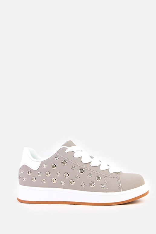 Baskets grises sur plateforme avec...