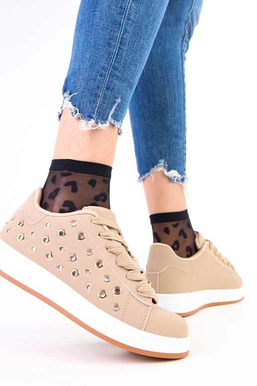 Baskets marron sur plateforme avec...