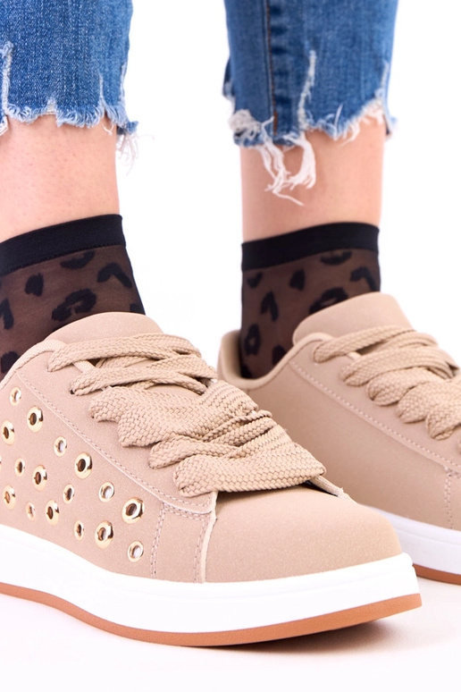 Baskets marron sur plateforme avec...