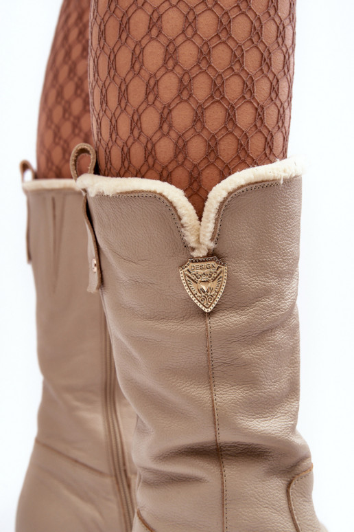 Féminin Peau bottes Avec Vilna beige Bayla