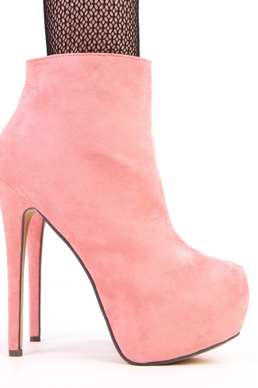 Bottines roses en daim avec...