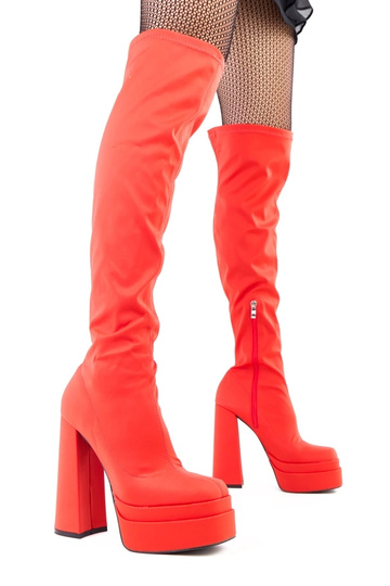 Bottes longues orange avec...