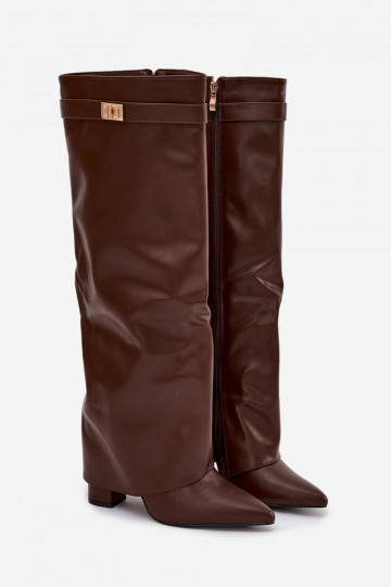 bottes pour femmes Eko PeauDANSyÀiniętą CholeÀką avec des talons marron Avamora 2