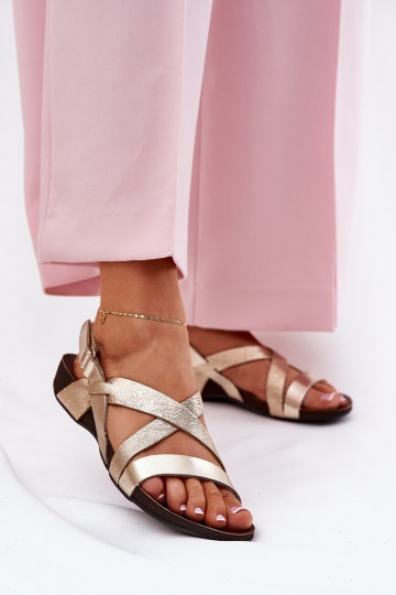 isocèle Sandales pour femmes Féminin Zazoo 40032 couleur dorée 2