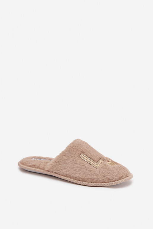 Chaussons Féminin avec un manteau de fourrure LADY Vinceza 19958 beige