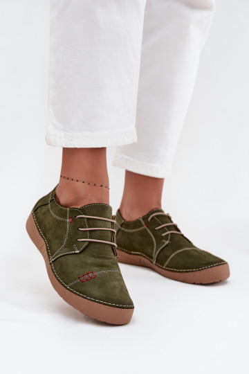 Bottes en cuir vertes pour femmes avec coutures « Artiker 57C2112 » 2