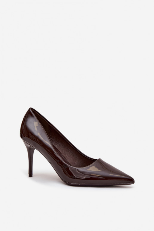avec effet vernis Eko Peau chaussures à talons hauts Féminin Ze Szpiczastymi Noskami CzekoladoÀe Jadira avec effet vernis Eko Peau chaussures à talons hauts Féminin Ze Szpiczastymi Noskami CzekoladoÀe Jadira