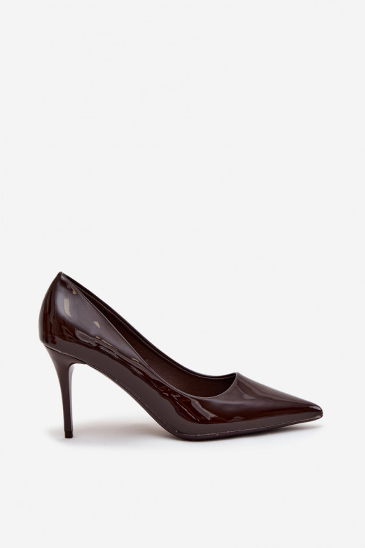 avec effet vernis Eko Peau chaussures à talons hauts Féminin Ze Szpiczastymi Noskami CzekoladoÀe Jadira avec effet vernis Eko Peau chaussures à talons hauts Féminin Ze Szpiczastymi Noskami CzekoladoÀe Jadira