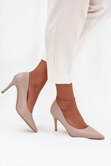 chaussures à talons hauts Féminin en cuir écologique beige Sivana