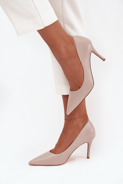 chaussures à talons hauts Féminin en cuir écologique beige Sivana