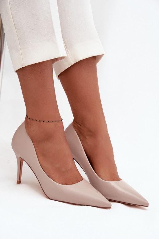 chaussures à talons hauts Féminin en cuir écologique beige Sivana