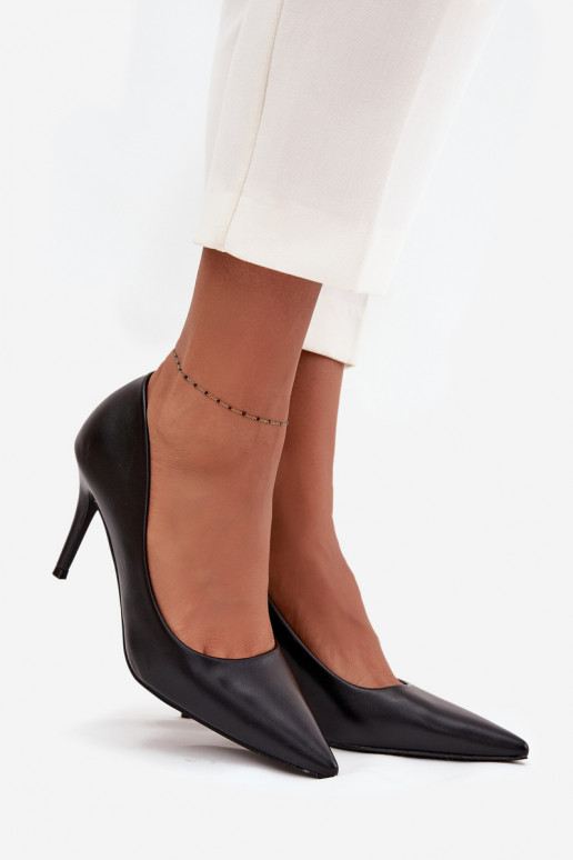 chaussures à talons hauts Féminin en cuir écologique couleur noire Sivana