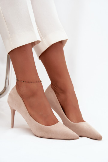 chaussures à talons hauts Fémininen daim écologiqueu beige Elvessa