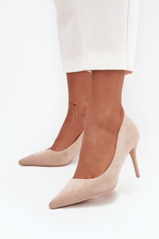 chaussures à talons hauts Fémininen daim écologiqueu beige Elvessa