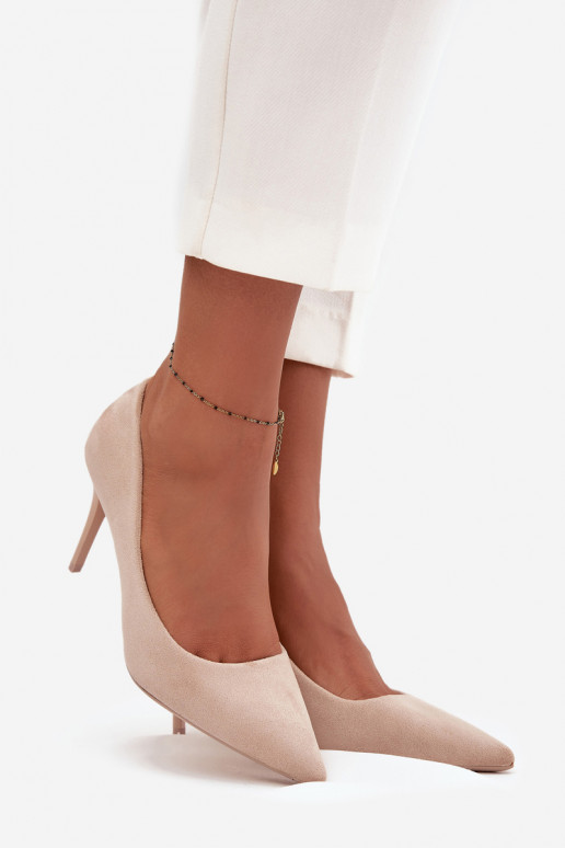 chaussures à talons hauts Fémininen daim écologiqueu beige Elvessa