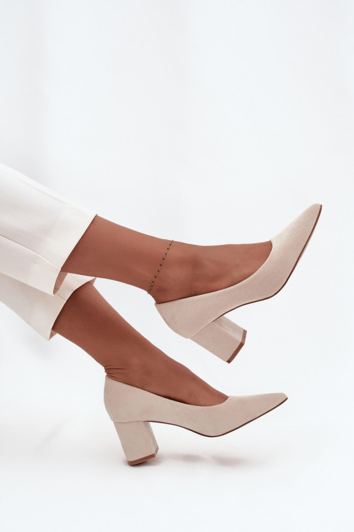 Chaussures Féminin Ze Szpiczastymi Noskami avec des talons beige Pavira Chaussures Féminin Ze Szpiczastymi Noskami avec des talons beige Pavira