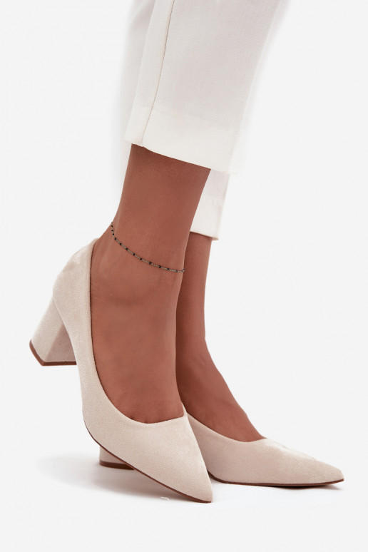 Chaussures Féminin Ze Szpiczastymi Noskami avec des talons beige Pavira Chaussures Féminin Ze Szpiczastymi Noskami avec des talons beige Pavira