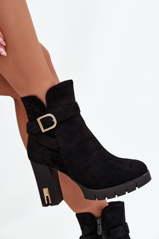 réchauffer Bottes pour femmes avec boucles couleur noire Nolivira réchauffer Bottes pour femmes avec boucles couleur noire Nolivira