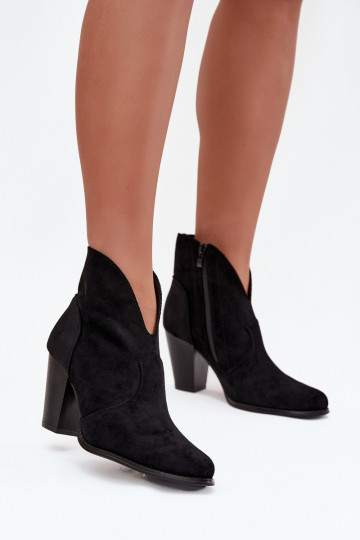 Bottes pour femmesen daim écologiqueu couleur noire Elvirae 2