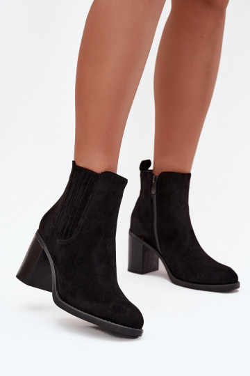 Bottines noires pour femmes isolées à talon carré Brevina