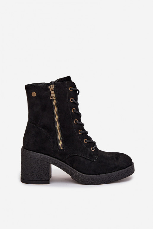 réchauffer Bottes pour femmes Avec une dentelle et fermetures éclairami couleur noire Paressa