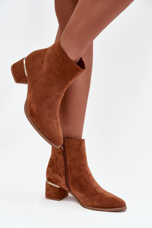 Bottes pour femmes avec des talons Ze couleur doréem Élément réchauffer marron Nolessa