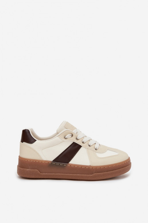 Chaussures modèle baskets Féminin avec une plateforme beige Galivina