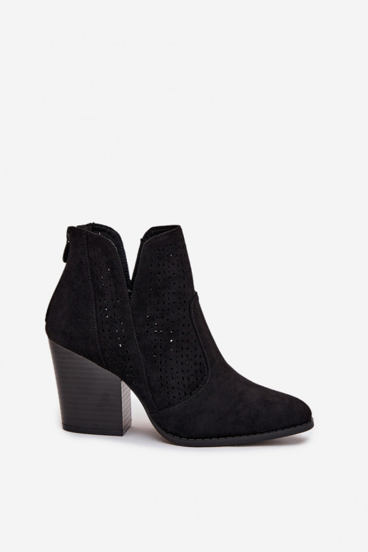 avec des éléments ajourés Bottes pour femmes S.Barski HY51-060 couleur noire avec des éléments ajourés Bottes pour femmes S.Barski HY51-060 couleur noire