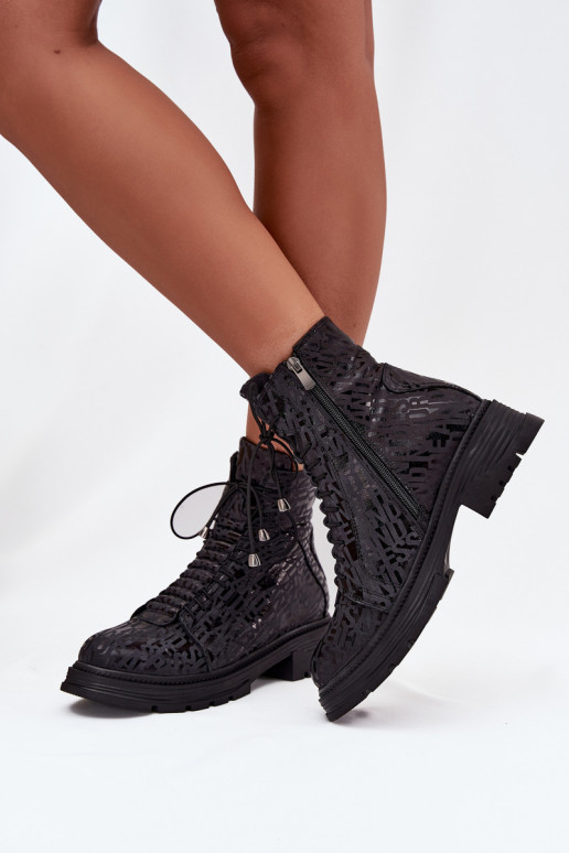 Peau Bottines de travail Féminin réchauffer Au Château Artiker 57C2257 couleur noire